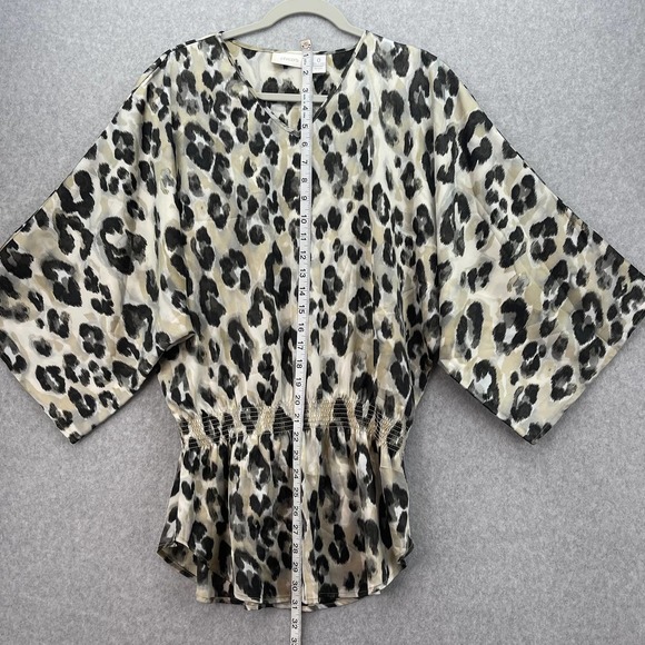 Chicos Satin Top Animal Print Drop Waist Tunic Oversized Chicos Size 0 - Picture 10 of 12